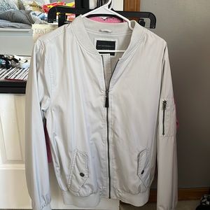 Zip up silver bomber jacket